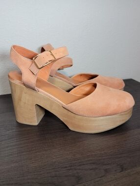 Charlotte Stone Sal Coral Suede Mary Jane Style Platform Clogs